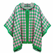 Gingham Cape- Pink and Green