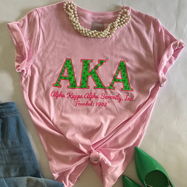 AKA Ivy Leaves T-Shirt In Pink