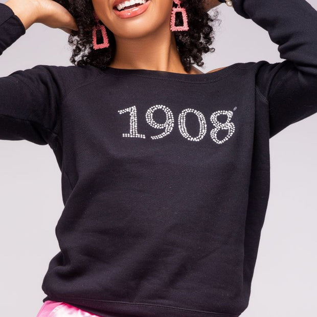 Pearl 1908 Luxe Fleece Sweatshirt In Black